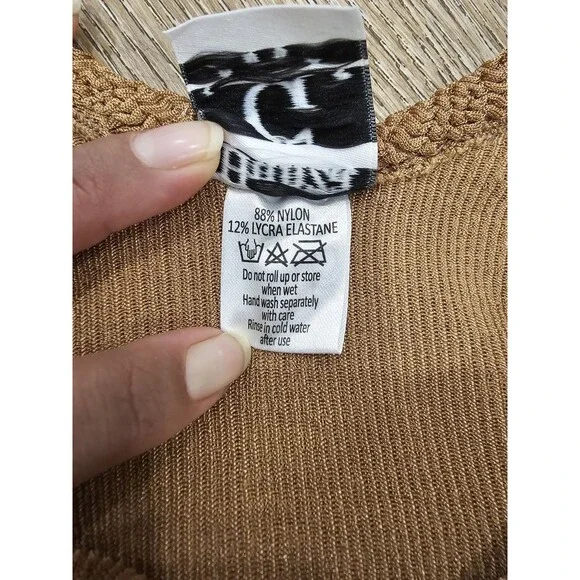 Hunza G Women’s Tank Square-Neck Mini Dress Brown (Cocoa) One Size - Picture 5 of 8